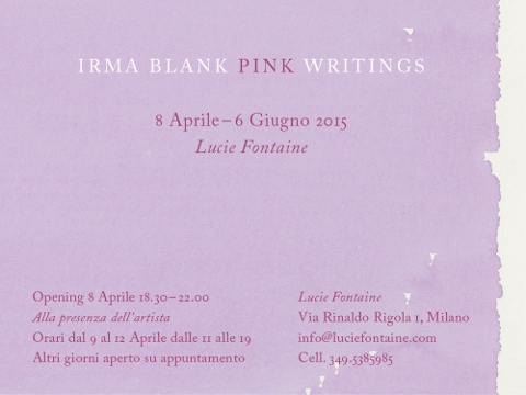 Irma Blank – Pink writings